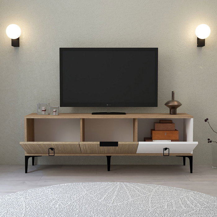 Hanah Home Neva 3502 Soporte para TV Roble y Blanco